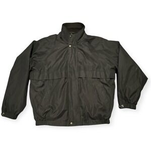 Claiborne Outerwear Men's Lightweight Black Bomber Jacket Sz XL Zip Microfiber